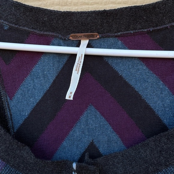 New- Free People Chevron Sweater button down long sleeve - Picture 3 of 10